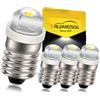 Ruiandsion 4 lampadine LED E10 bianche DC 1,5 V 0,5 W per torcia elettrica, faro, terra negativa