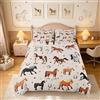 Homemissing Set Copripiumino con Stampa Cavallo 120X150cm | Copriletto con Stampa Cavalli Cartone Animato e Chiusura a Cerniera,Selvatici CarinoSet Copripiumino Cavallo Kawaii