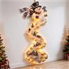 Generic 2D Glowing Christmas Magic Trail Wall Light，1pc-d | Sparkling Cascading Snow Wall Light, Multiple Themes: Santa, Reindeer, Snowman, Bell, for Living Room, Entryway, Staircase