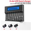 PALO 4-8 slot LCD Samrt caricatore per 3.7V 18650 16340 21700 14500 batteria cilindrica agli ioni di litio 1.2V AA AAA NIMH NICD batterie