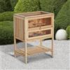 PawHut Gabbia per criceti in legno Pawhut con rampa, tetto pieghevole, finestra in plexiglass e ripiano inferiore 60X40X80 cm Naturale