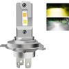 ASLENT 1x8000LM LED H4 9003 LED Canbus Lampadina per fari CSP Fanless con fascio alto e basso per auto moto Auto bianco giallo verde blu