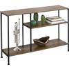 SoBuy FSB35-PF consolle vintage con 3 ripiani tavolo da corridoio in metallo decorazione tavolo credenza tavolino Natura/nero