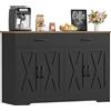 Getone Credenza, mobile contenitore da cucina largo 120 cm con piano di lavoro, mobile contenitore da cucina con 2 cassetti e 4 ante.