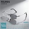 FELRES Occhiali da lettura fotocromatici Boundless Uomo Donna Memoria Lega di titanio Occhiali da presbiopia Outdoor Turn Grigio sotto la luce solare