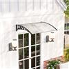 Outsunny Tettoia per porta esterna Outsunny, realizzata in policarbonato resistente e alluminio, protezione da pioggia e raggi UV per terrazza, balcone, 122x89 cm, Bianco