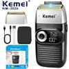 Kemei Rasoio Elettrico Originale Kemei KM-2026 Ricaricabile Potente con Testine Flottanti per la Rasatura della Testa Calva da Uomo