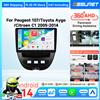 OSSURET Autoradio Android per Peugeot 107 Toyota Aygo Citroen C1 2005 - 2014 Carplay Video GPS Navigazione Lettore Multimediale DVD No 2din Telecamera 360 4G Wifi BT RDS