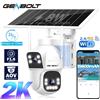 GENBOLT Telecamera di sicurezza solare WiFi 3MP+3MP 2K AOV per esterni, WiFi dual band 2.4&5GHz, registrazione 24/7, telecamera di sorveglianza IP con rilevamento AI a 90FT, telecamera CCTV alimentata da