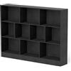NONE Libreria a 10 cubi con 2 kit anti-ribaltamento, organizer in legno a 3 livelli alto 140 cm, libreria nera, scaffale per libri, giocattoli e decorazioni per la casa