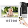 TMEZON Sistema Videocitofonico TMEZON a 4 Fili con Telecamera e Schermo Touch da 7 Pollici 1080P, Videocitofono IP, Tuya, Sblocco Remoto Y10-W11