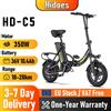 Hidoes Bicicletta Elettrica Pieghevole Hidoes C5 per Adulti, Motore 350W, Batteria 36V 10.4AH, Ruote da 14 Pollici, Autonomia 18-28km, Velocità 25km/h