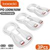 toocki Cavo USB C a USB C Toocki 100W/60W PD per Ricarica Rapida, 1M, 1/2/3/5 Pezzi, Cavo Type C Colorato in TPE per iPhone Xiaomi Huawei Samsung