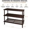 Organizzatore in Legno Salvaspazio Economico e Robusto, Scarpiera a 3 Ripiani per Ingresso, Balcone, Camera da Letto, Scaffale Multiuso