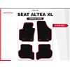 Wielganizator Tappetini in velluto per: Seat Altea XL 2006-08.2008 minivan, set di rivestimenti per pavimento auto abbinati neri e rossi