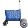 NONE Carrello da Spiaggia con Ruote Grandi per Sabbia, Capacità di Carico 75 kg, Carrello Pieghevole Resistente con Ruote a Palloncino da 12 Pollici, Borsa Portaoggetti, Altezza Regolabile da 84 a 114 cm,