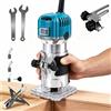 Fresatrice Elettrica per Legno 800W, 30000 Giri/min, 6 Velocità, Utensile Portatile per Incisione, Taglio Bordi, Fai-da-Te, Lavorazione del Legno, Progetti di Bordatura, Scanalatura e Intaglio di
