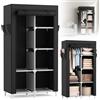 NONE Armadio in tessuto 84*42*162 cm con 6 scomparti separati e 4 tasche laterali per camera da letto, soggiorno, garage