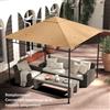 NONE Tessuto di ricambio per tettoia, telo di ricambio per gazebo, tessuto in poliestere ad alta densità, 180 g/m², resistente ai raggi UV, 3x3 m, beige
