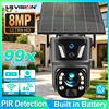 LS VISION Telecamera di Sorveglianza Esterna LS VISION 99X Zoom Solare, Telecamere di Sicurezza WIFI o Telecamere 4G con SIM, Tracciamento Automatico Umanoide, CCTV 8MP Dual-lens Dual-screen, Visualizzazione