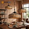 JOYINLED Lampada a Sospensione Industriale in Corda di Canapa, Lampadario Vintage Nordico, Lampada da Soffitto Retrò per Sala da Pranzo, Arredamento Rustico Stile Fattoria