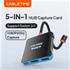 CABLETIME Hub 5 in 1 con Scheda di Acquisizione 1080P@60Hz 5Gbps, Dock TV USB C per Switch 1/2/OLED, Macbook e Laptop