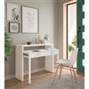 Dmora Scrivania consolle Due cassetti, cm 88 x 99 x 36 (Estensibile Fino a 66 cm), Colore Bianco, Piano Estraibile