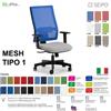 SEIPO MESH TIPO 1 MH0005 Poltrona schienale alto in rete braccioli Movimento sincronizzato "R2" SEIPO TESSUTO V
