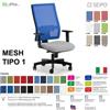 SEIPO MESH TIPO 1 MH0006 Poltrona schienale alto in rete braccioli Movimento sincronizzato "R4" SEIPO TESSUTO V