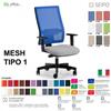 SEIPO MESH TIPO 1 MH0007 Poltrona schienale alto in rete braccioli Movimento sincro traslatore "Z" SEIPO ecopelle d2