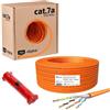 OEM Cavo di rete CAT.7a arancione, 25 metri, in rame puro, schermato (S/FTP), a bassa emissione di fumi e gas tossici (LSZH), per dati e PoE