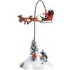Lemax Santa Claus Is Coming To Town 54353 - Set 4 Pezzi Animato con Babbo Natale, Slitta e Renne