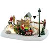 Lemax Puppy Play Park 54456 - Trenino Natalizio Animato e Luminoso con Babbo Natale e Cagnolini