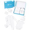 WYTbaby Set di abbigliamento per neonati da 0 a 6 mesi | Pagliaccetto per bambine e bambini, pigiama con cappello e guanti, stampa con lettere