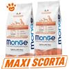 Monge Dog Natural Superpremium Adult All Breeds Salmone e Riso - SCORTA CONVENIENZA - Sacco da 12 Kg - 10 confezioni