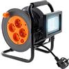 Zenitech - Avvolgitore elettrico 4 x 2P+T + proiettore LED, 15 m