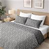 Ruggeri, Set Copripiumino Matrimoniale, Microfibra, Floreale Grigio Bicolor | 1 Lenzuolo a Sacco Double 250 x 200 cm con Patella di 40 cm e 2 Federe di 50 x 80 cm Double con Chiusura a Sacco di 20 cm