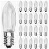 DiCUNO 25x lampadine LED E10 0,2W, Bianco caldo 2300K, 20lm | Lampadina E10 ondulata per archi di luce, ghirlande luminose e lampadari