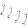 ZS 2 Paia Anelli Sopracciglio Acciaio Inossidabile, 16G Anelli Belly Piercing Ombelico Curvi Orecchini Helix Daith Tragus, Gioielli Piercing Verticale Labret Labbro
