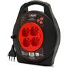 Velamp Avvolgicavo domestico 4 prese, cavo H05VV-F3G1.0MM2, 10M ,CE