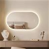 EMKE Specchio Bagno LED Senza Cornice, 45 x 75 cm, Antiappannamento | 3 Tasti Touch, Dimmerabile 3000-6500K, Funzione Memoria e Autospegnimento, Verticale o Orizzontale