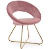 Yes POLTRONA VANITY ORO VELLUTO ROSA - YES