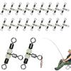 Generic Tubini da pesca a tre vie, vortici da pesca a tre vie Connettore ad alta | 20X Attrezzi da pesca Turn a T con perline luminose Accessori per attrezzatura per pesce gatto Surf Rig