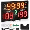 Hliay Tabellone segnapunti elettronico di pallacanestro, tabellone segnapunti digitale portatile telecomandato, alimentato a batteria o plug-in, per competizioni o giochi sportivi interni ed esterni