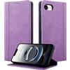 CASAFUNY Custodia per iPhone 16e Ultra Cover a Libro Portafoglio in Pelle PU Protettiva, Flip Caso Custodia per iPhone 16e, Viola