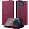CASAFUNY Custodia per Motorola Edge 60 Fusion/Edge 60 5G Ultra Cover a Libro Portafoglio in Pelle PU Protettiva Flip Caso Custodia per Motorola Edge 60 Fusion, Rosa rossa