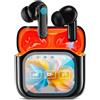 Getdoublerich Cuffie Bluetooth NE20, Auricolari Bluetooth 5.4 Wireless AI Translations con Display LCD, Cuffiette Bluetooths Con Traduttore Bilingue 140, Wireless Cuffie Impermeabili IPX7 (nero arancione)