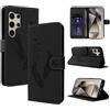 CASAFUNY Cover per Samsung Galaxy S24 Ultra Custodia Cover in Pelle Portafoglio a Libro Samsung S24 Ultra 5G Magnetica Supporto Protezione Flip Case Custodia per Samsung Galaxy S24 Ultra 5G, Nero