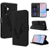 CASAFUNY Cover per Samsung Galaxy A56 5G Custodia Cover in Pelle Portafoglio a Libro Magnetica Supporto Protezione Flip Case Custodia per Samsung Galaxy A56 5G, Nero