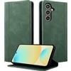 CASAFUNY Custodia per Samsung Galaxy S25 FE Cover a Libro Portafoglio in Pelle PU Protettiva Flip Caso Custodia per Samsung Galaxy S25 FE 5G, Verde